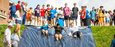 Picture of people on a waterslide